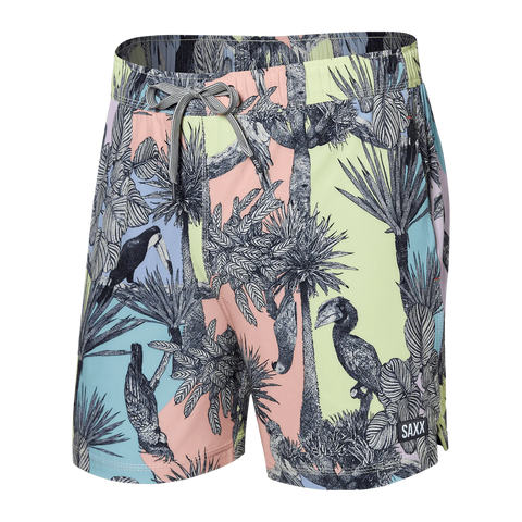 Saxx Mens Oh Buoy Stretch Volley 5" Swim Short - Aviary - Multi