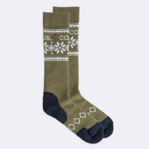 Coal Midweight Snow Socks - Sage