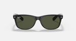 Ray-Ban New Wayfarer Sunglasses - Rubber Black W/ G-15 Green