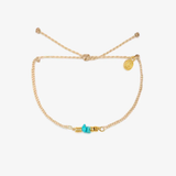 Pura Vida Turquoise Chip Bitty Braid Anklet ~ Beige