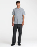 RVCA Mens That'll Do Seersucker SS Shirt - Vintage Navy