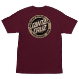 Santa Cruz Mens Carved MFG T-Shirt - Burgundy