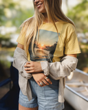 Tentree Women's Lake View Crop T-Shirt - Dusk Yellow Lake View