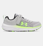 Under Armour Boys' BPS UA Assert 10 AC Running Shoes - Mod Gray / Black / Hyper Green - 012