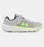 Under Armour Boys' BPS UA Assert 10 AC Running Shoes - Mod Gray / Black / Hyper Green - 012
