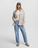 Tentree Womens Somerset Shacket - Sand Stone Multi Stripe
