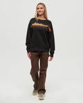 Tentree Women's Retro Treeline Crew - Meteorite Black / Harvest Gold