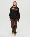Tentree Women's Retro Treeline Crew - Meteorite Black / Harvest Gold