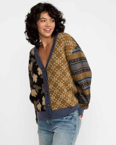 RVCA Womens lumen Cardigan - Stone Blue