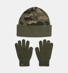 Under Armour UA Beanie Glove Set - Marine OD Green / White - 390