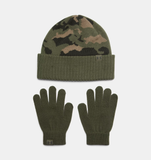 Under Armour UA Beanie Glove Set - Marine OD Green / White - 390