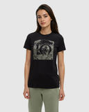 Tentree Women's Lake Life Logo T-Shirt - Meteorite Black Sand Stone