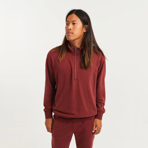 Stance Mens Shelter 1/2 Zip Crewneck - Burgundy