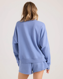 Volcom Women's Lived In Fleece Henley - Horizon Blue