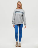 Tentree Women's Retro Treeline Crew - Harbour Grey Heather / Midnight Blue