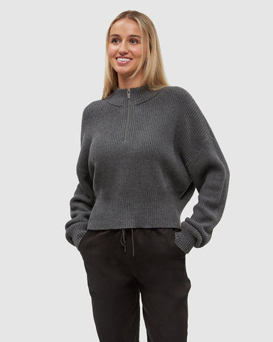 Tentree Women's Vista Sweater - Dark Grey Heather