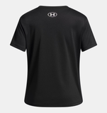 Under Armour Girls' UA Tech™ Print Fill Short Sleeve - Black / White - 001