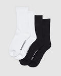 Tentree Gambier Sweat Socks (2-Pack) - Meteorite Black / White