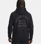 Under Armour Men's Project Rock Rival Fleece Hoodie - Black / Castlerock - 001