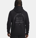 Under Armour Men's Project Rock Rival Fleece Hoodie - Black / Castlerock - 001