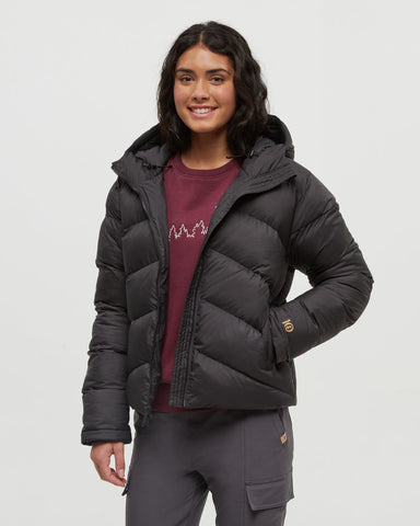 Tentree Womens Harwood Puffer - Meteorite Black