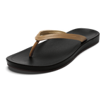 OluKai Women's Lalahi Leather Beach Sandals - Tan / Lava Rock