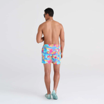 Saxx Mens Oh Buoy Stretch Volley 5" Swim Short - Coast 2 Coast - Blue Multi