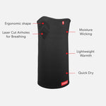 Airhole Airtube Ergo Laser Drytech Thermal Fleece Facemask - Black