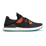 OluKai Men's Manele Breathable Golf Shoes - Black / Dark Shadow