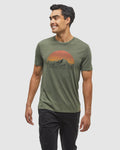 Tentree Mens Vintage Sunset T-Shirt - Deep Olive Heather Terra