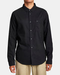 RVCA Mens Thatll Do Stretch Long Sleeve Shirt - Black