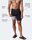 Saxx Mens Oh Buoy Stretch Volley 5" Swim Short - Coast 2 Coast - Blue Multi