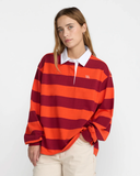 RVCA Women's Academy Long Sleeve Rugby Shirt - Brick