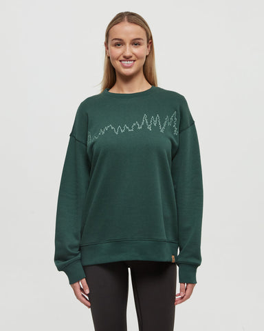 Tentree Women's Juniper Outline Crew - Forest Pine / Jade