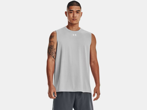 Under Armour Men's UA Tech™ Team Tank - Mod Gray Light Heather / White - 011