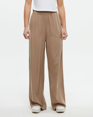 Tentree Womens Kaslo Tencel Wide Leg Pant - Khaki