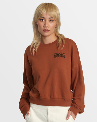 RVCA Womens Court Crewneck Sweatshirt