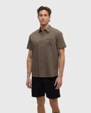 Tentree Mens Hopkins Shortsleeve Button Up Pocket Shirt - Timber Meteorite Black