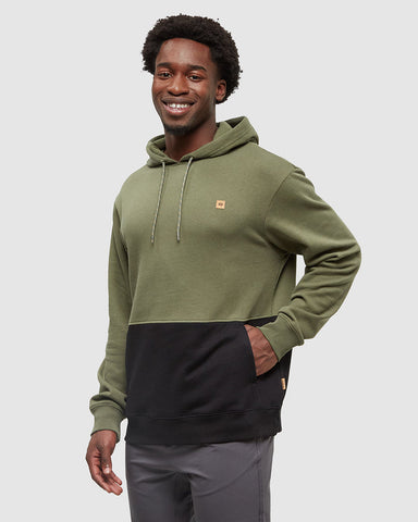 Tentree Mens Howson Hoodie - Deep Olive / Meteorite Black