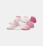 Under Armour Unisex UA Essential 6-Pack Socks - Tourmaline Pink / Stone - 673