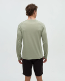 Tentree Men's TreeBlend Baker Henley Longsleeve - Light Moss Heather