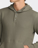 RVCA Mens Dayshift Thermal Hooded Henley - Olive