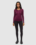 Tentree Women's Knowles Henley - Deep Burgundy