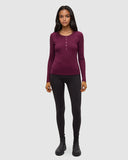 Tentree Women's Knowles Henley - Deep Burgundy
