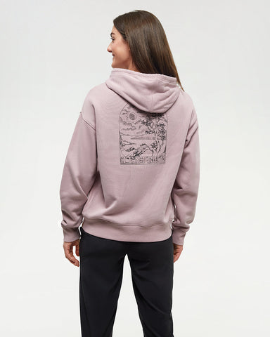 Tentree Womens Clifftop Relaxed Fit Graphic Hoodie - Vintage Mauve Meteorite Black