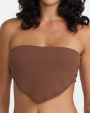 RVCA Womens Crinkle Tie Banseau Bikini Top - Chocolate