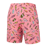 Saxx Mens Go Coastal Classic Volley 7" Swim Short - I'll Try anything - Flamingo