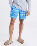 Saxx Mens Oh Buoy 2N1 7" Swim Short - Fish On-Blue Moon