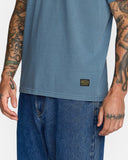 RVCA Mens Midweight Label Short Sleeve Tee - Vintage Navy