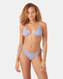 Roxy Women's Stripe Out Reversible Tiki Triangle Bikini Top - Bijou Blue